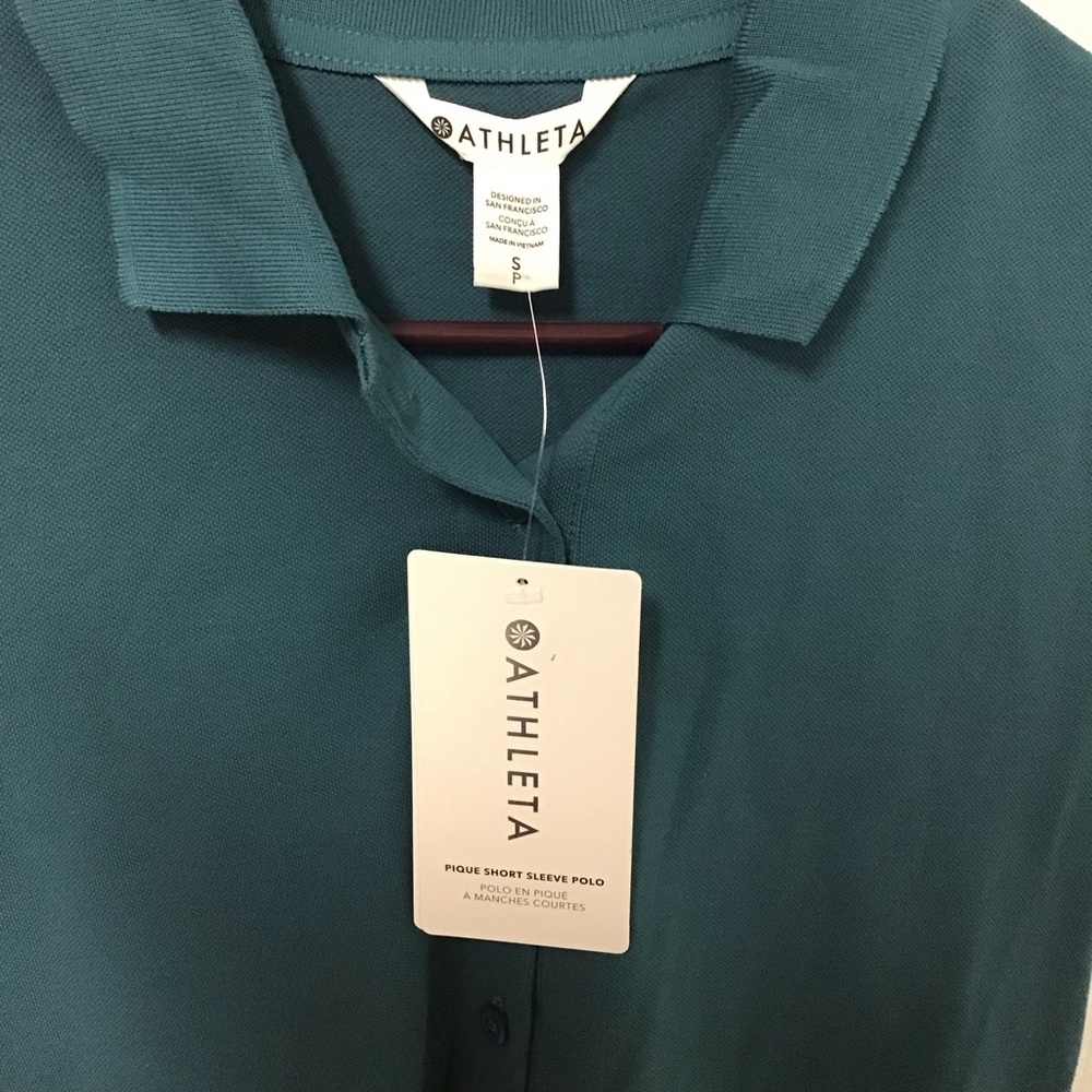 Athleta Pigue Short Sleeve Polo Shirt Womens Size Small - Picture 4 of 5